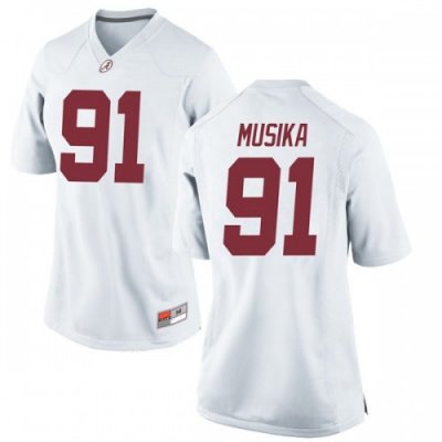 Women's Alabama Crimson Tide #91 Tevita Musika White Replica NCAA College Football Jersey 2403TLQC7